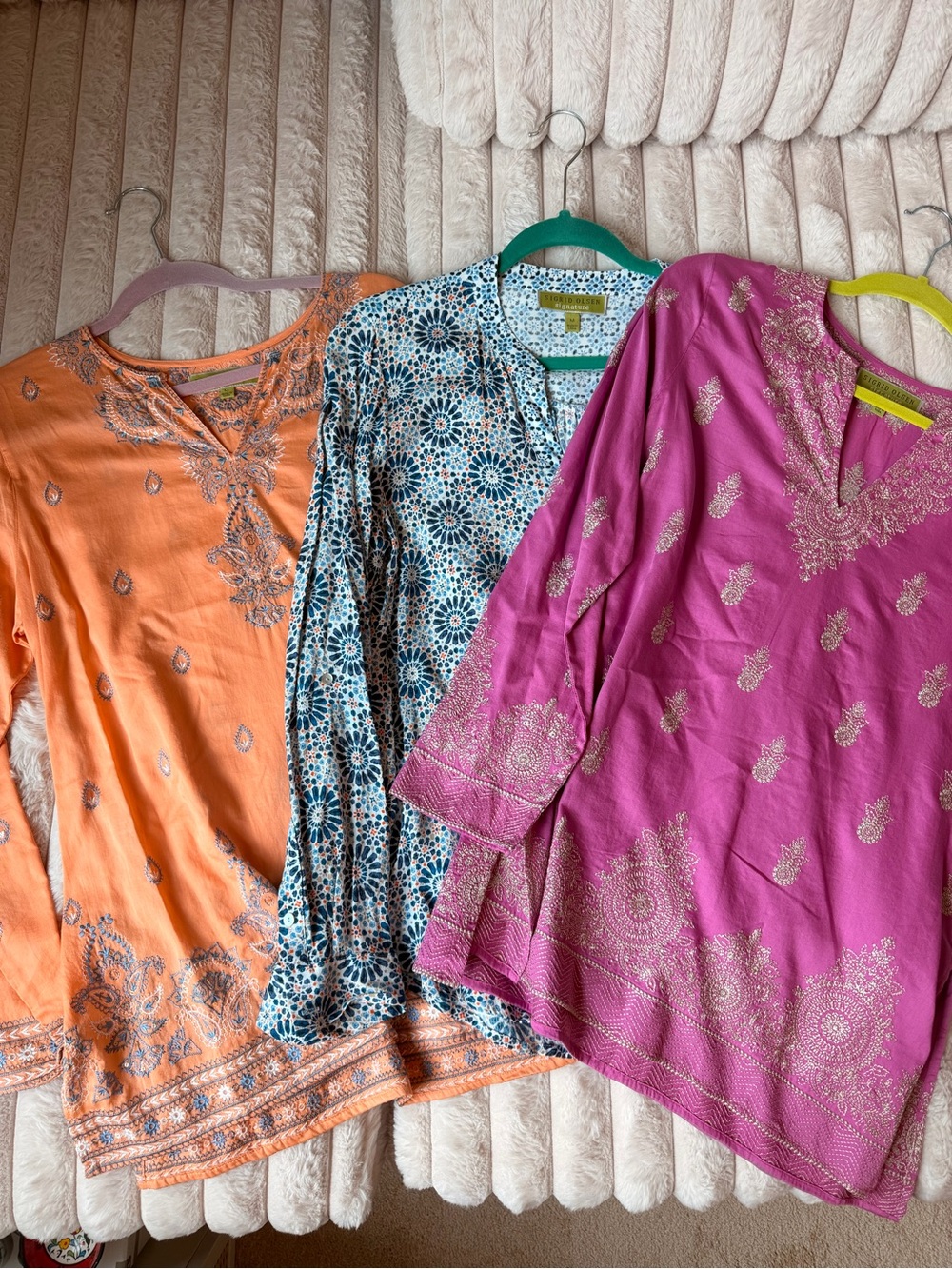 Sigrid Olsen 2 Blouse Bundle Embroidered and Patterned Tops